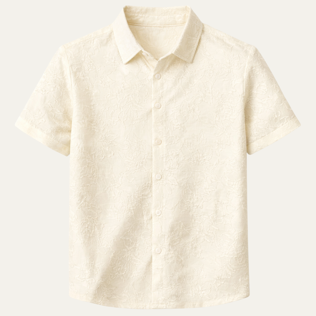 The Silverbrook Hill Men’s Ivory Textured Button Up Shirt