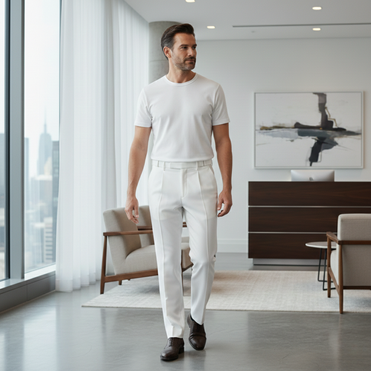 The Hawksmoor Men’s Luxury Slim Fit Business Suit Pants