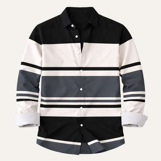 The Windmere Ridge Men’s Modern Color Block Striped Luxury Shirt