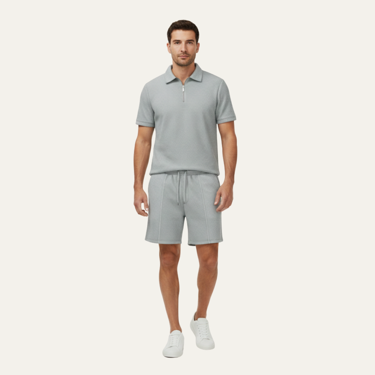 The Oakfield Park Men’s Solid Color Casual Summer Set – Shirt & Shorts Set
