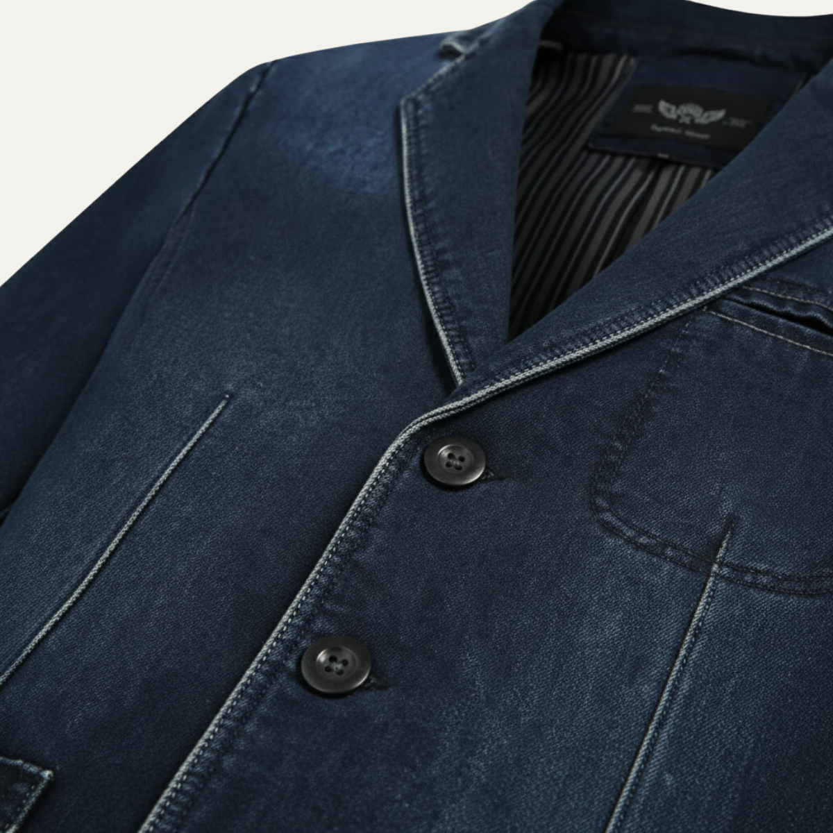 The Maplecrest Men’s Washed Vintage Denim Blazer Jacket