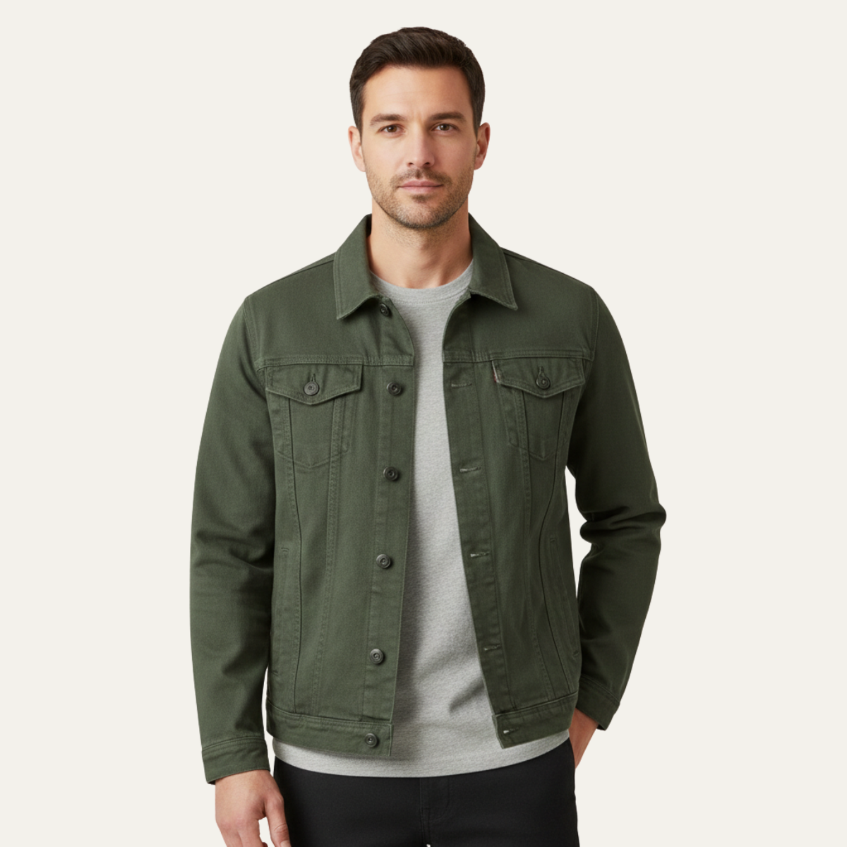 The Redstone Men’s Classic Slim Fit Vintage Denim Jacket