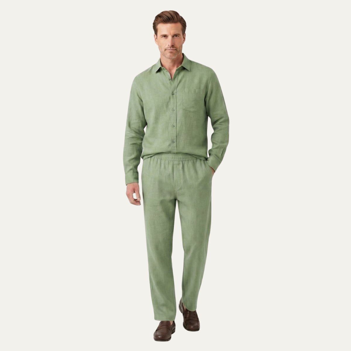 The Canterbury Men’s Oversized Linen Set – Shirt & Pants