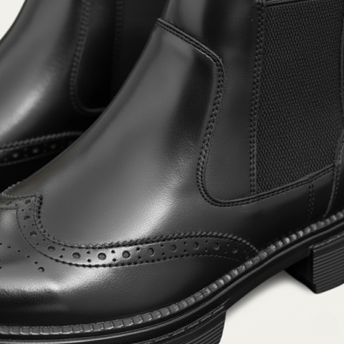 The Eastbourne Men's Smart Brogue Leather Chelsea Boots