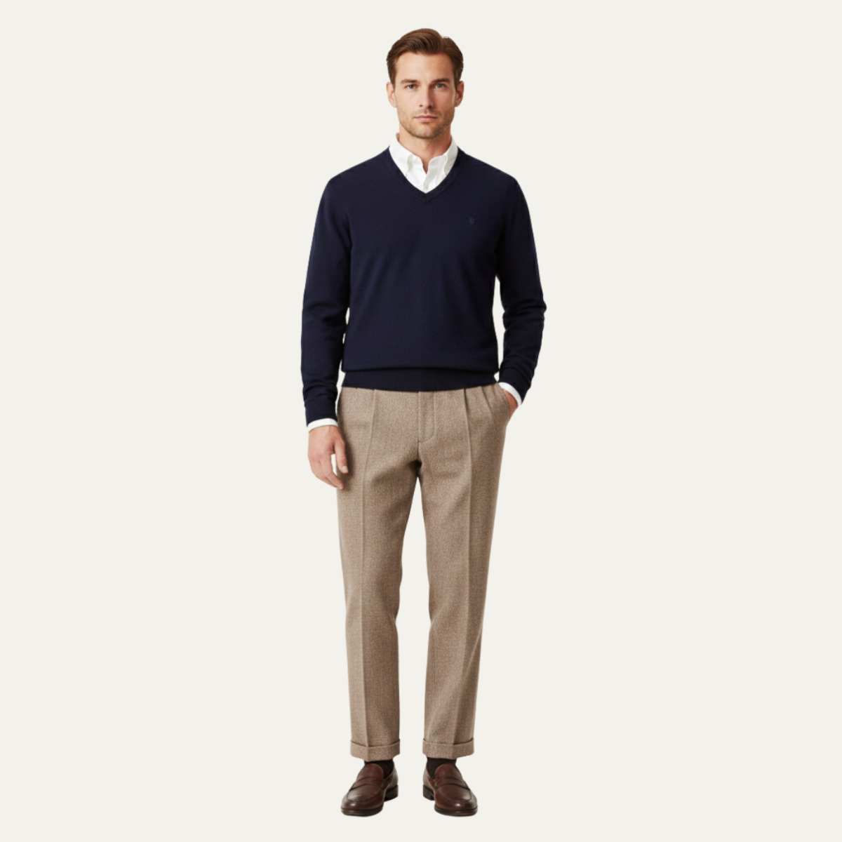 The Hawkington Men’s Vintage Herringbone Straight Leg Pants