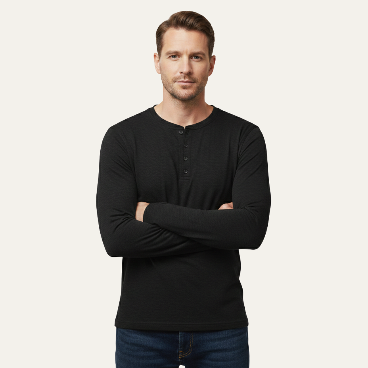 The Ridgewood Hill Men’s Trendy Solid Color Slim Fit Henley T Shirt