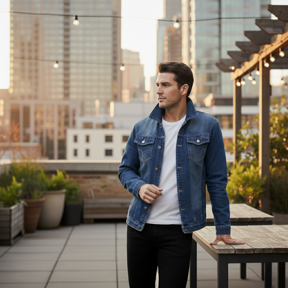 The Bellehurst Men’s Winter Fleece Lined Denim Jacket