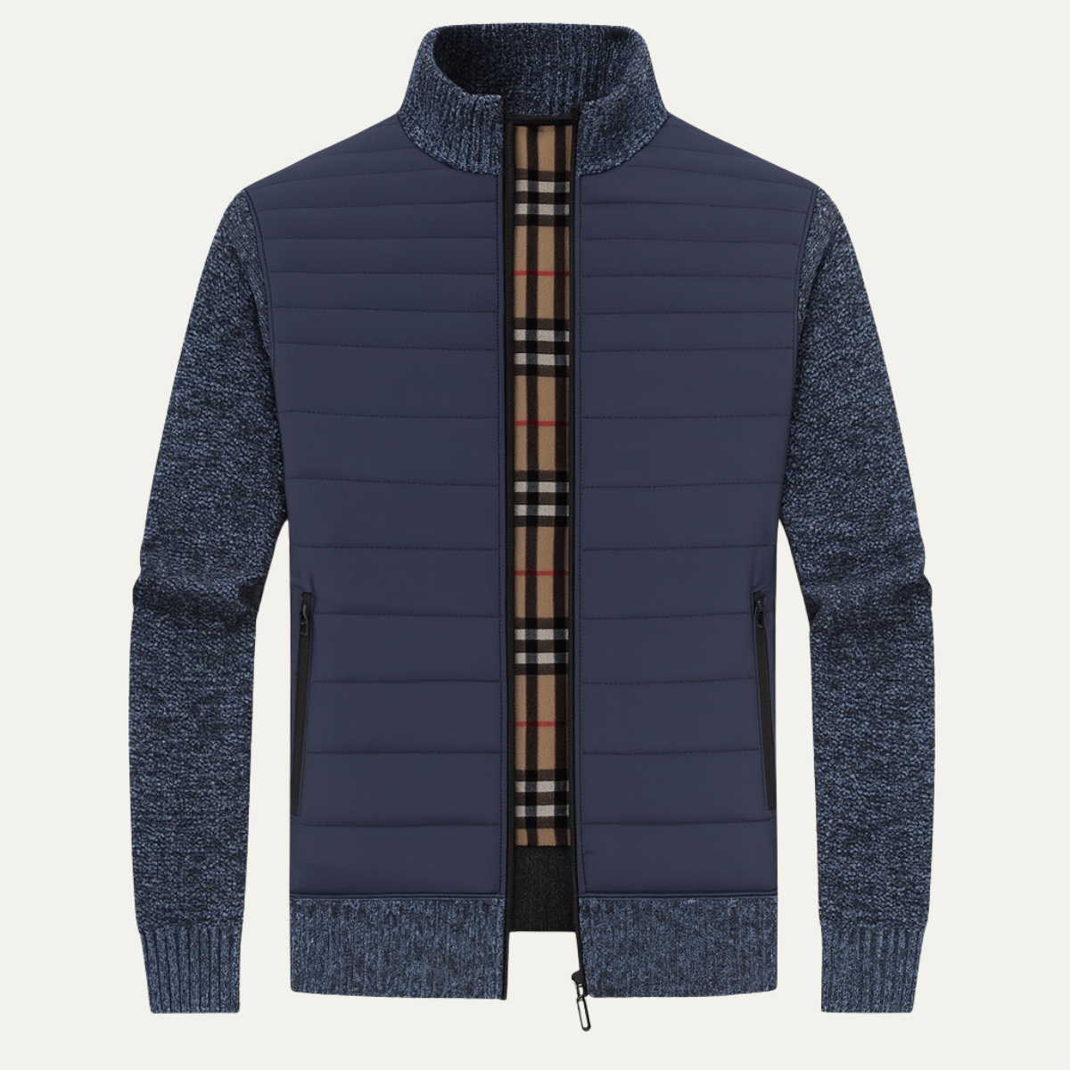 The Hillston Men’s Padded Stand Collar Winter Zip Up Jacket