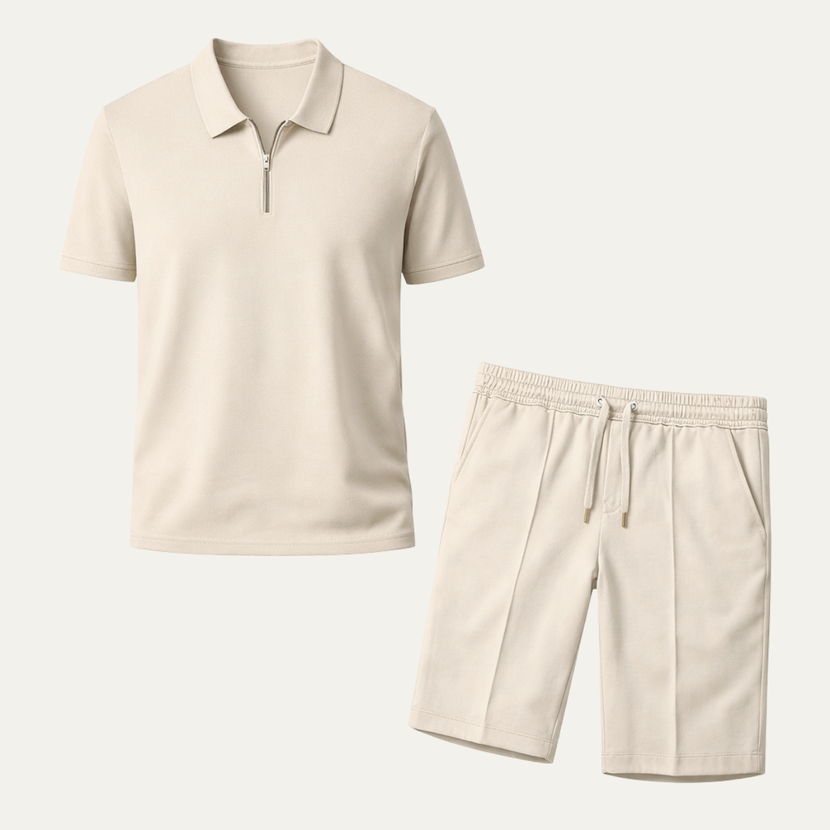 The Brookshire Men’s Summer Polo Shirt &amp; Shorts Set – Khaki