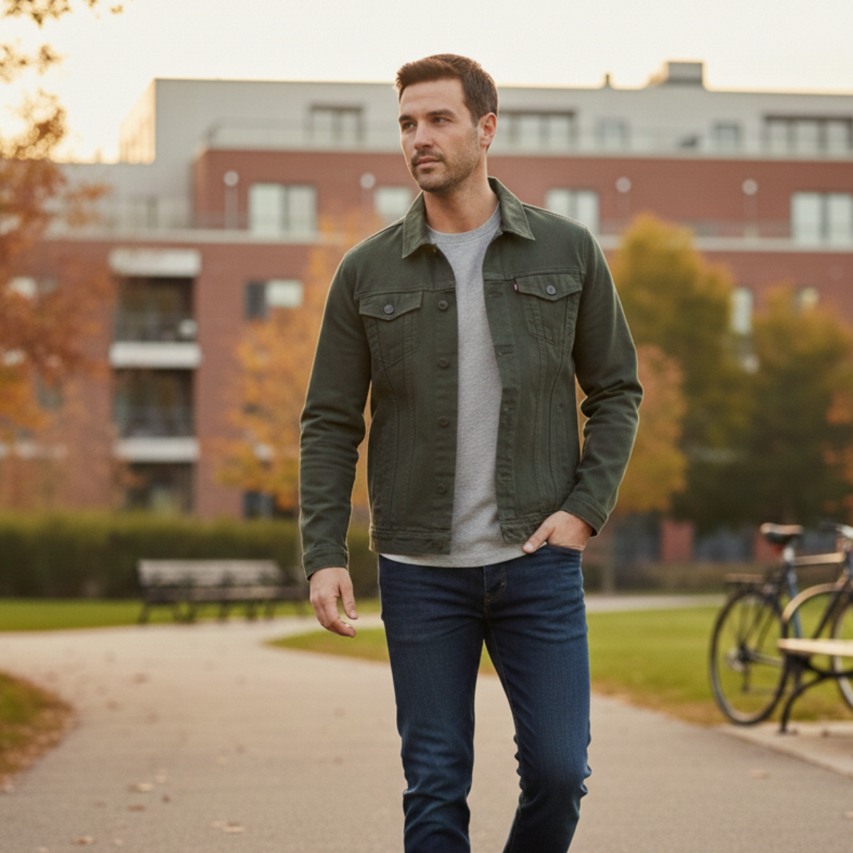 The Redstone Men’s Classic Slim Fit Vintage Denim Jacket