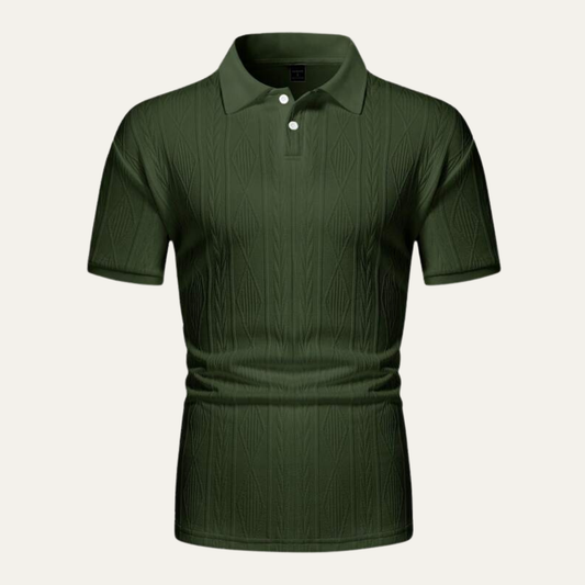 The Willowstone Ridge Men’s Textured Button Up Trendy Polo Shirt