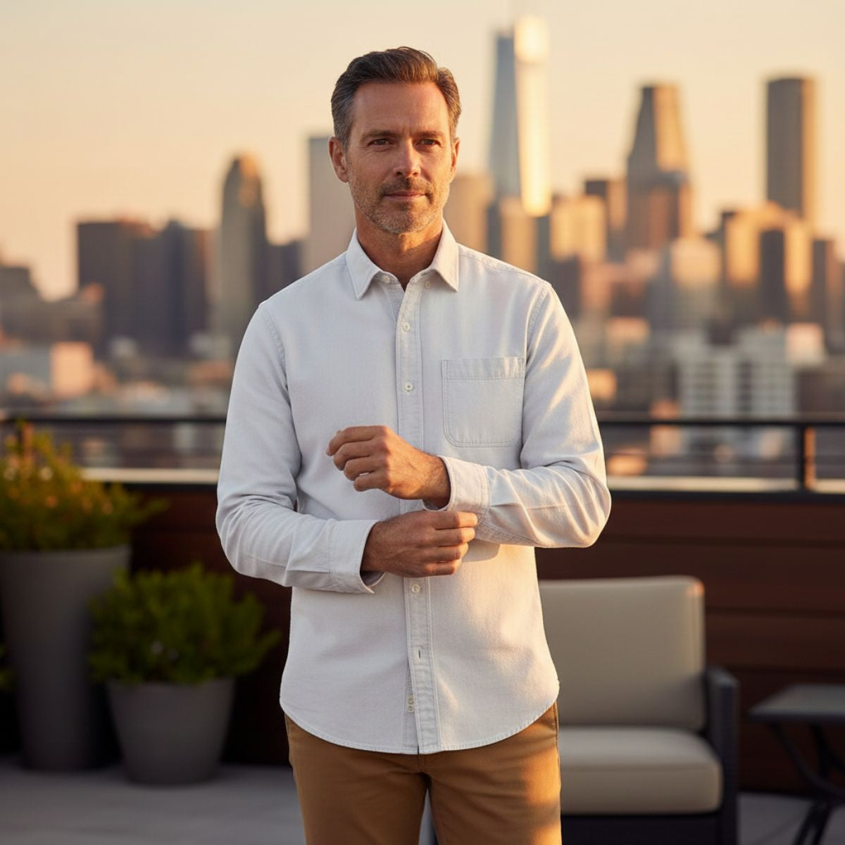 The Boston Casual Denim Shirt for Men