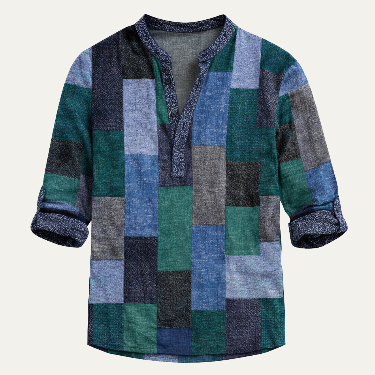 The Cormont Men’s Multicolor Patchwork Casual Polo Shirt