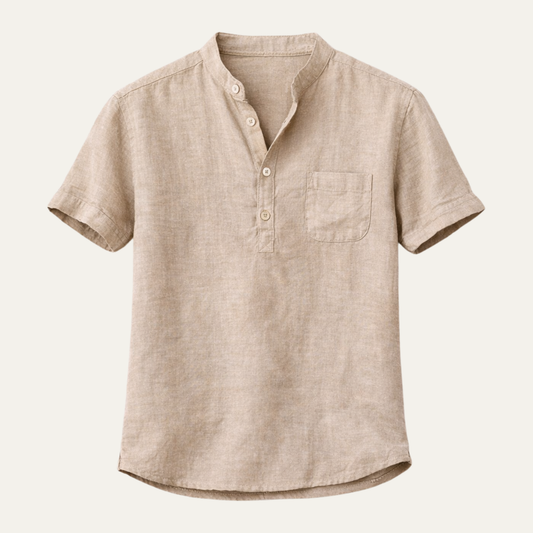 The Aberdeen Men’s Trendy Cotton Linen Henley Shirt