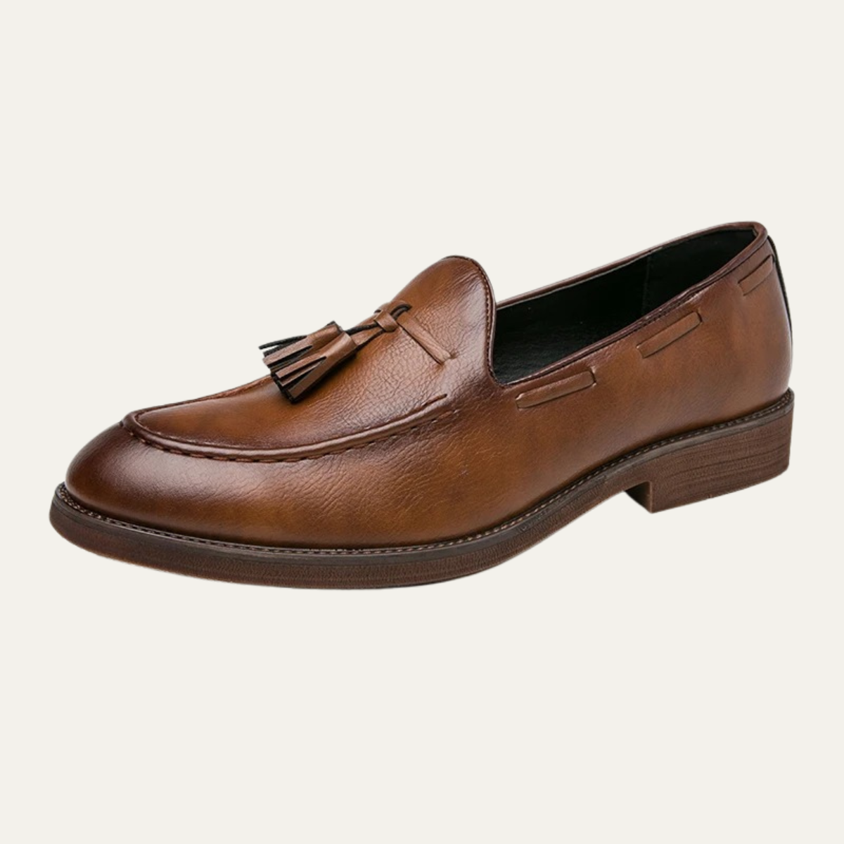 The Hawthorne Park Men’s Pointed Toe Tassel Faux Leather Slip On Loafers