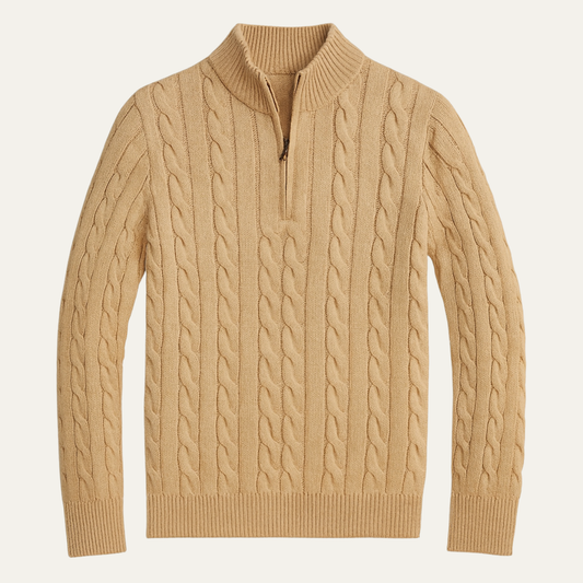 The Salina Men's Half Zip Mock Neck Knitted Sweater