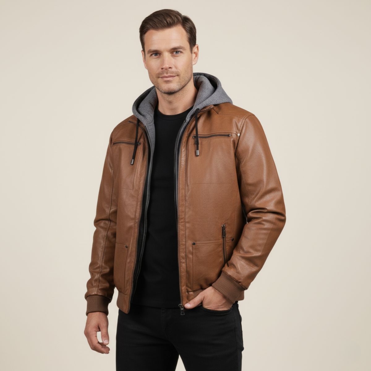 The Eversley Modern and Warm Leather Jacket for Men