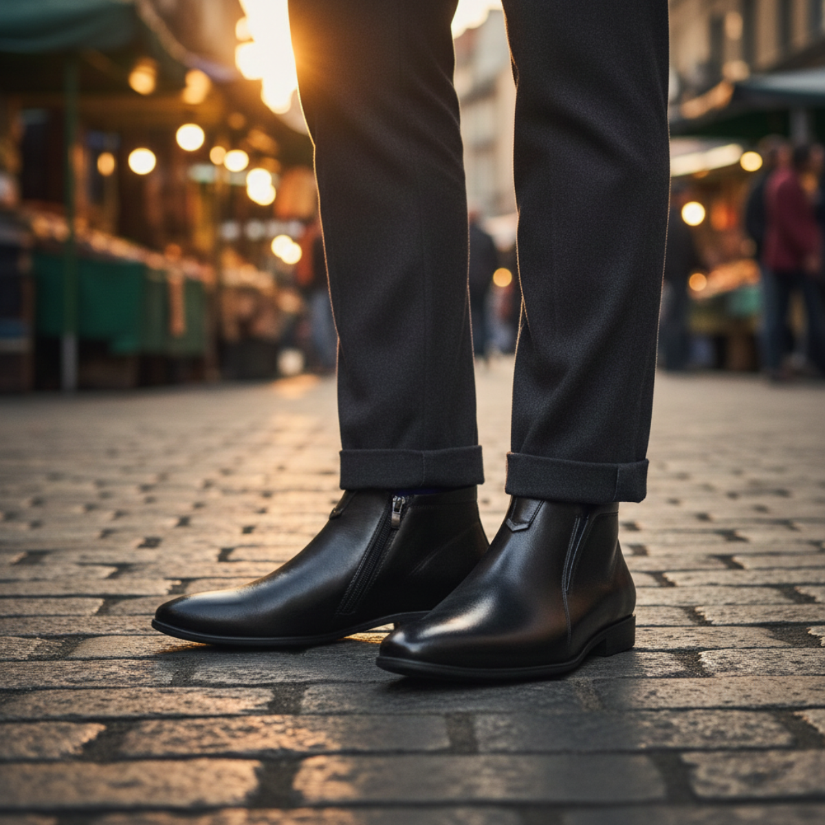 The Mantova Men’s Pointed Toe Vintage Leather Ankle Boots