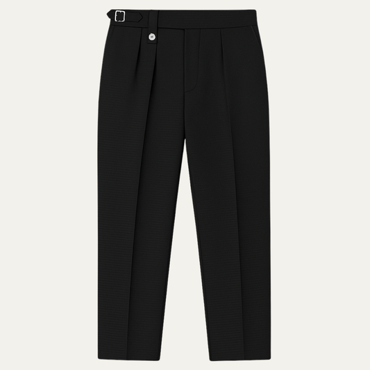 The Hamilton Men’s Solid Black Dress Pants with Belt Loops