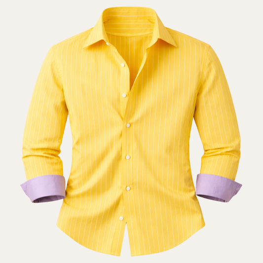The Capri Men’s Lightweight Slim Fit Striped Button Up Shirt