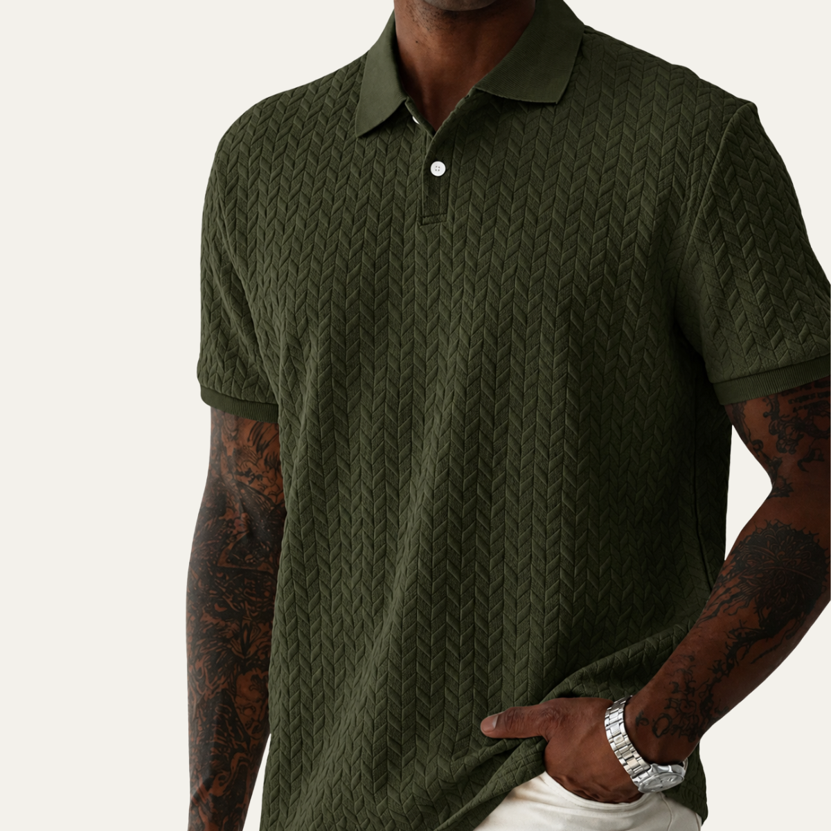 The Oakridge Hill Men’s Classic Textured Summer Polo Shirt