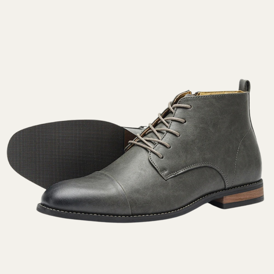 The Rapallo Men’s Classic Side Zip Faux Leather Ankle Boots
