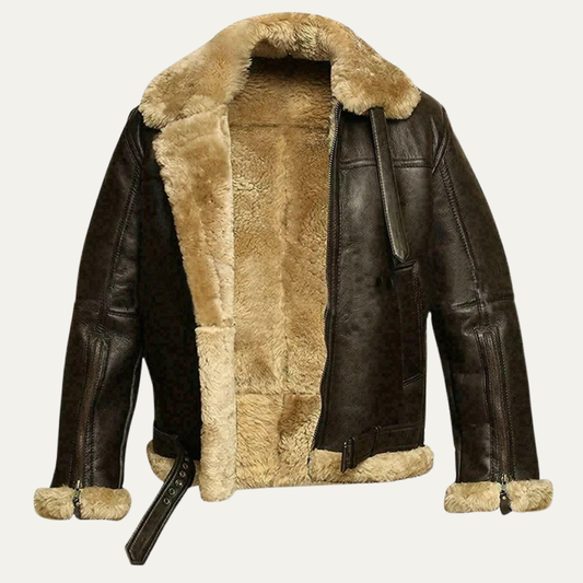 The Westgate Men’s Fur Lined Faux Leather Jacket