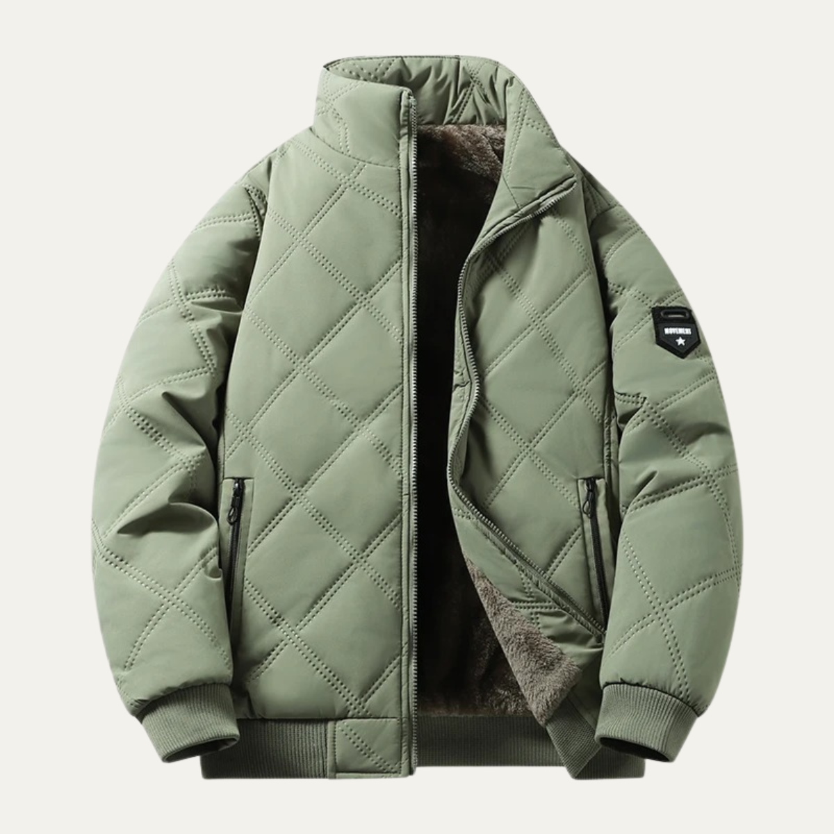 The Cresthill Men’s  Quilted Fleece Lined Warm Winter Jacket