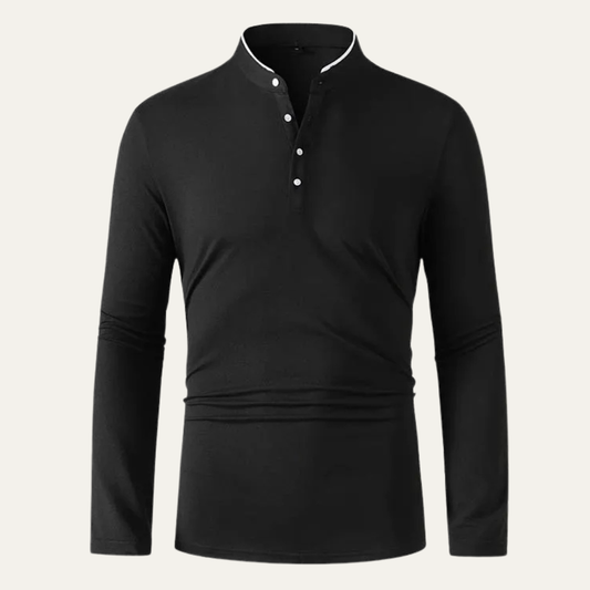 The Meadowfield Men’s Slim Fit Stand Collar Long Sleeve T Shirt