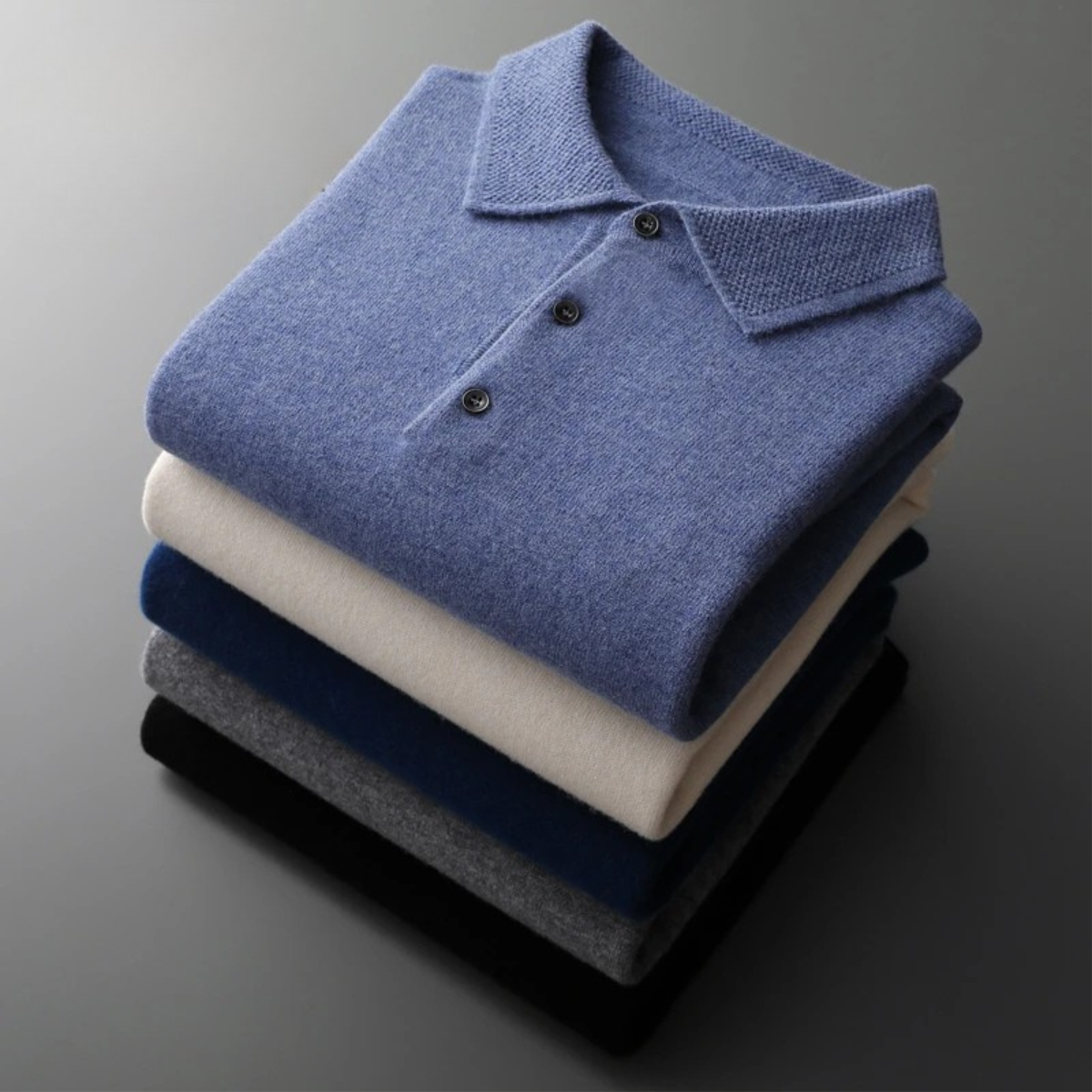 The Naples Men’s Wool Blend Knit Polo Sweater