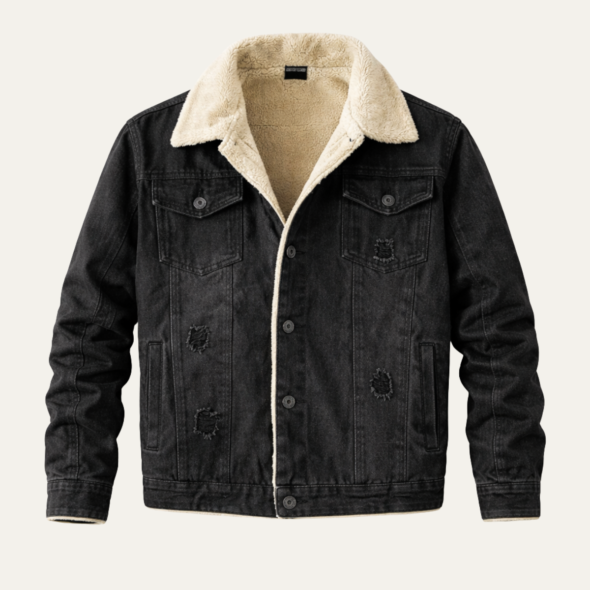 The Crestwood Park Men’s Warm Padded Sherpa Lined Denim Jacket