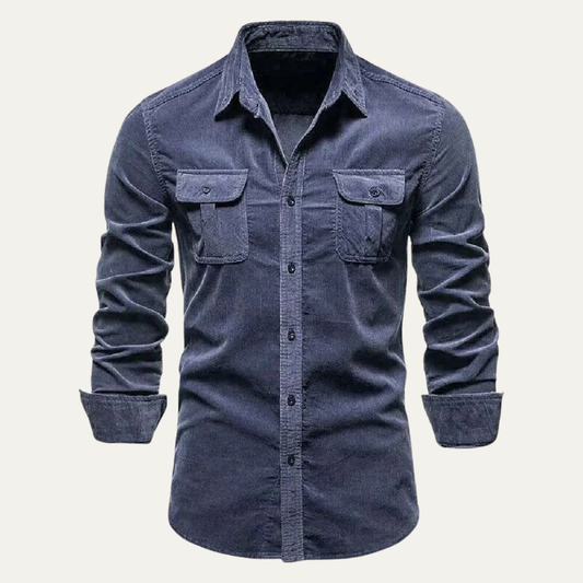 The Veneto Men’s Trendy Button Up Corduroy Shirt