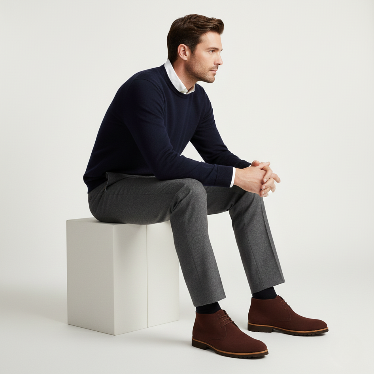 The Remington Men’s Casual Suede Chukka Dress Boots with Rubber Sole