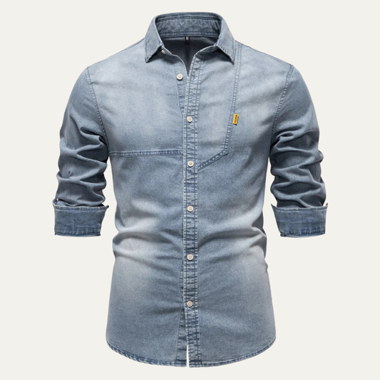 The Meadowford Men’s Slim Fit Cowboy Style Denim Shirt