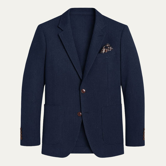 The Gravedona Men’s Office Herringbone Single Breasted Wool Tweed Blazer Jacket