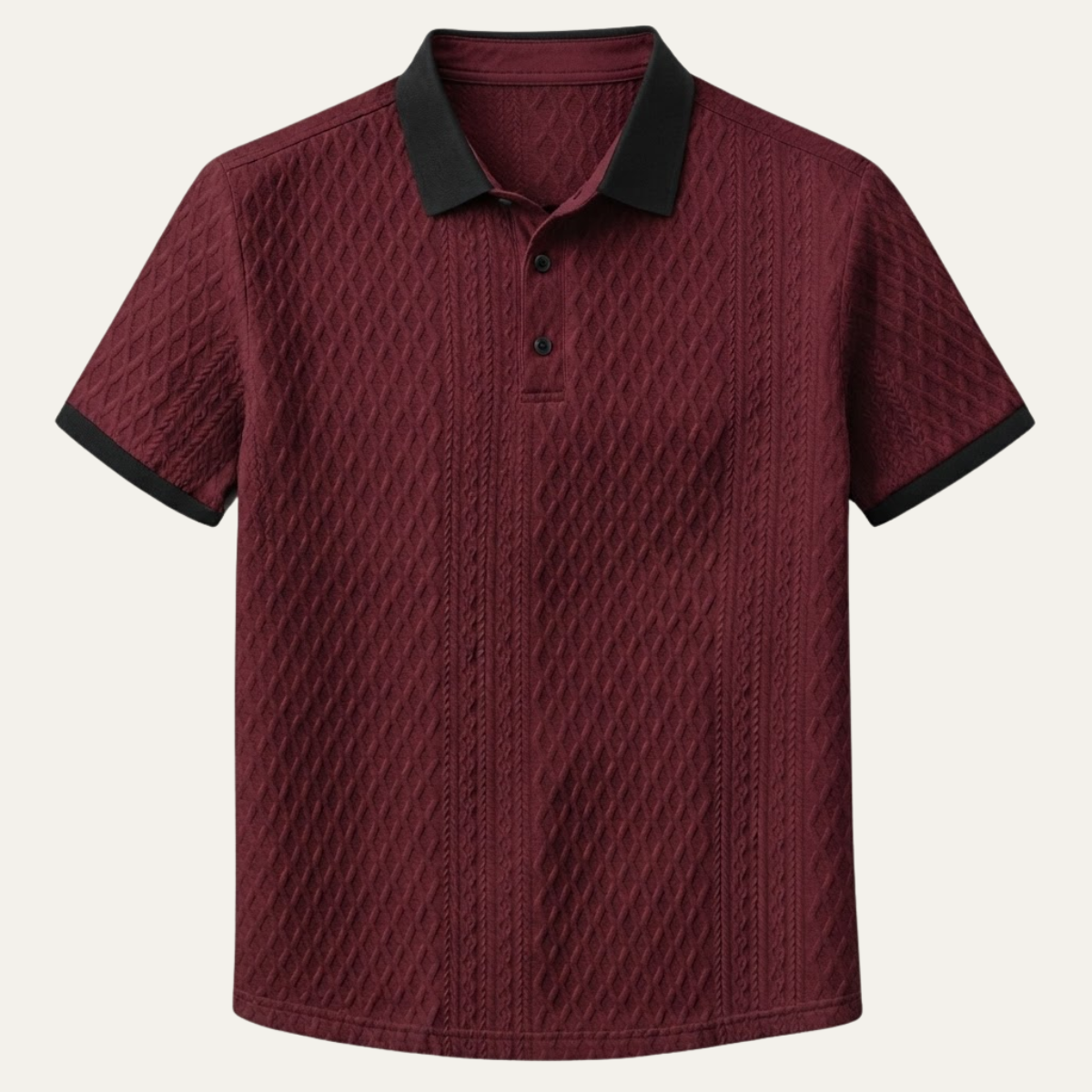 The Glenbrook Hill Men’s Casual Textured Polo Shirt with Contrast Collar