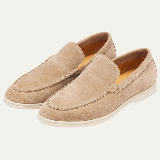 The Meadowgate Men’s Casual Vintage Suede Faux Leather Slip On Loafers - Brown