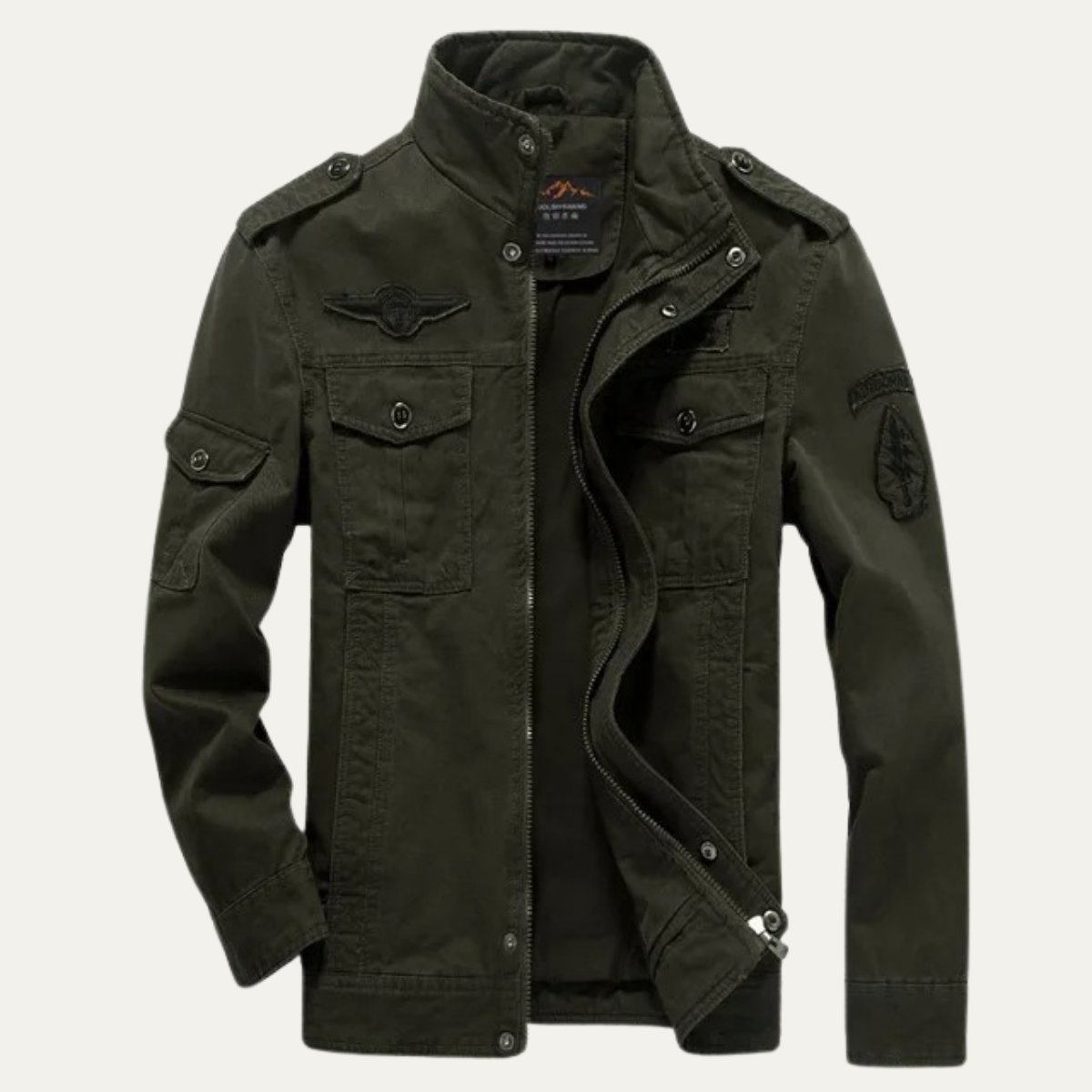 The Capri Men’s Military Stand Collar Cargo Jacket