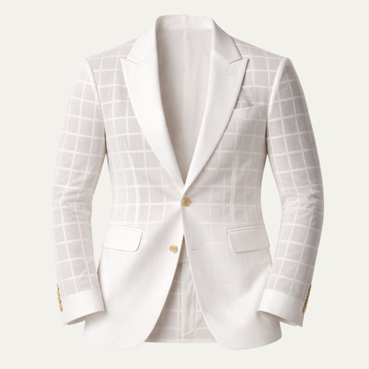 The Biarritz Men’s Single Breasted Sheer Plaid Suit Blazer