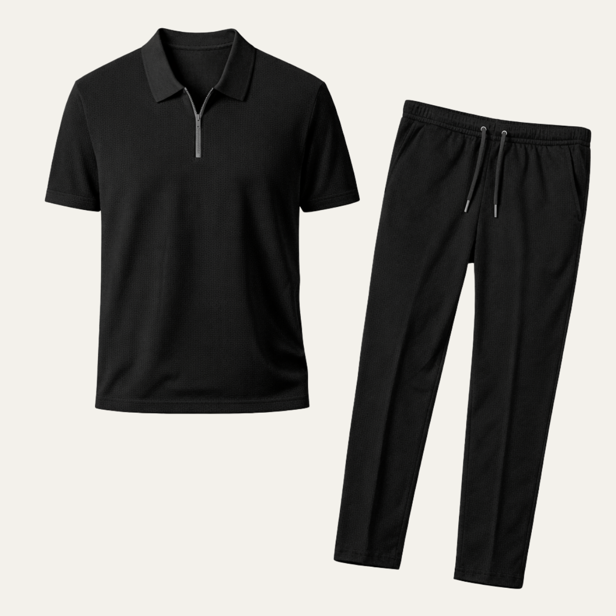 The Watermill Men’s Waffle Textured Short Sleeve Top &amp; Pants Set