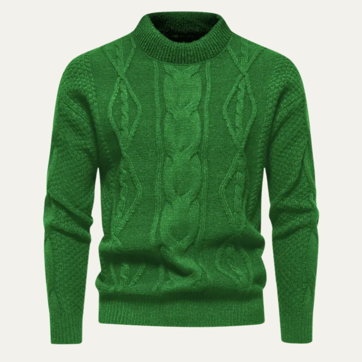 The Birchcrest Men’s Cable Winter Trendy Round Neck Knit Sweater