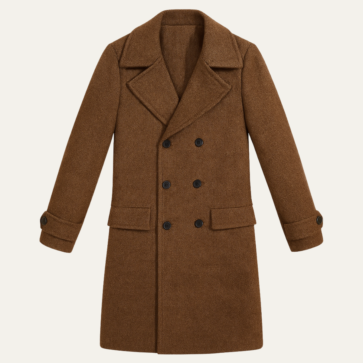 The Ashridge Men’s Wool Blend Double Breasted Trench Coat