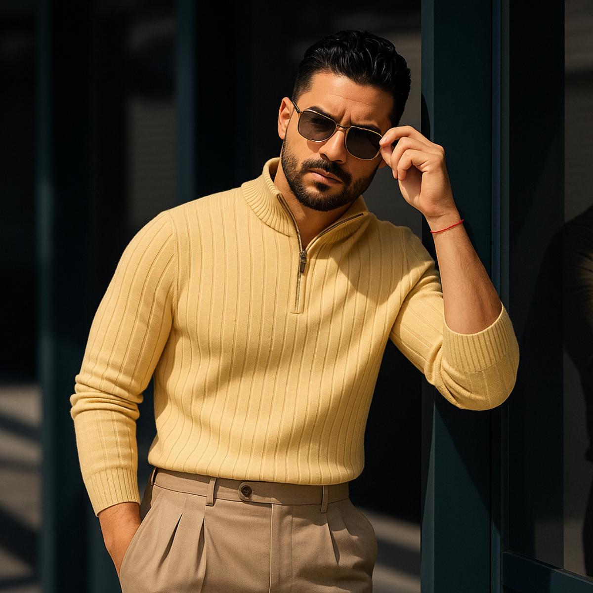 The Ashford Ribbed Half Zip Sweater for Men