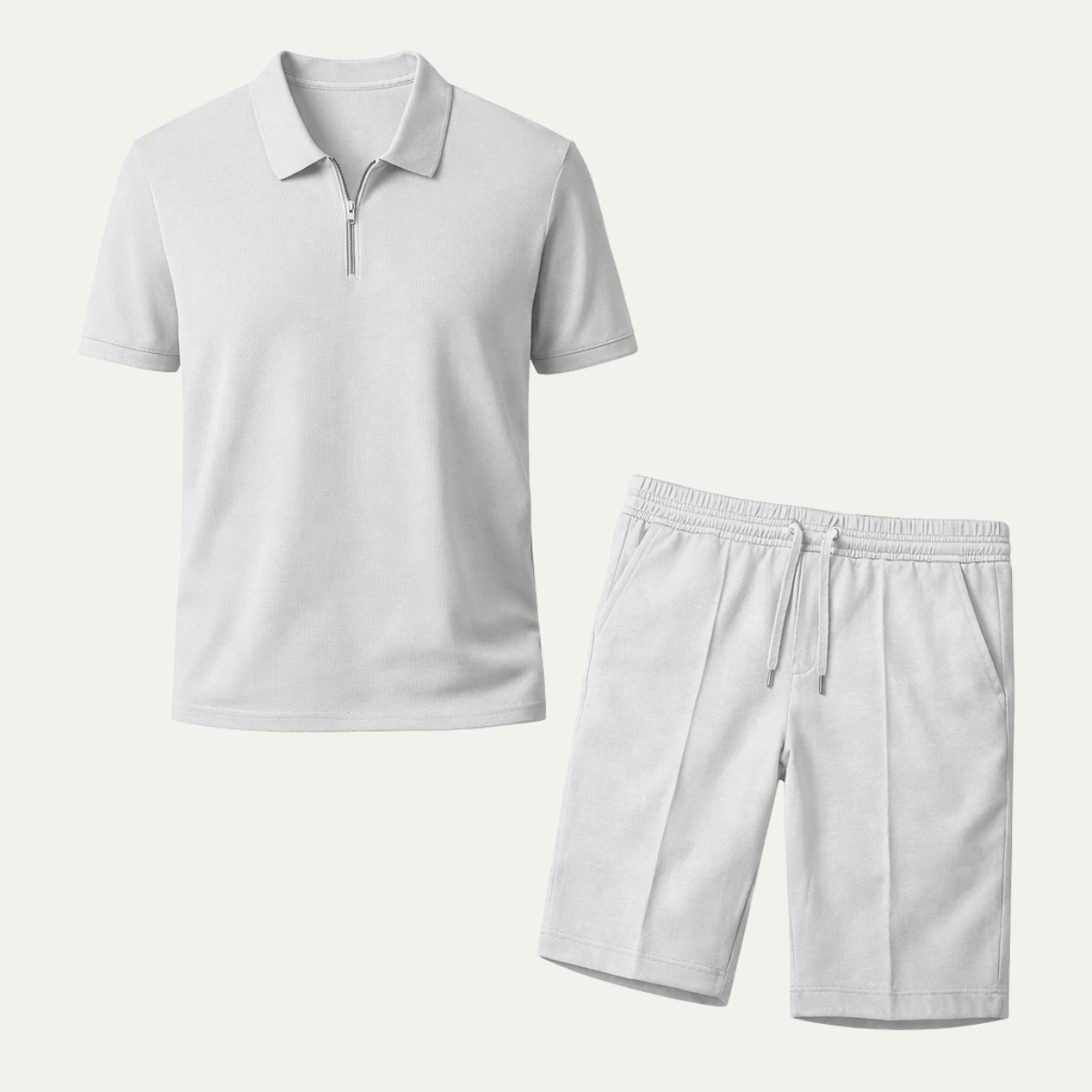 The Kingsport Men’s Summer Polo Shirt & Shorts Set – Gray