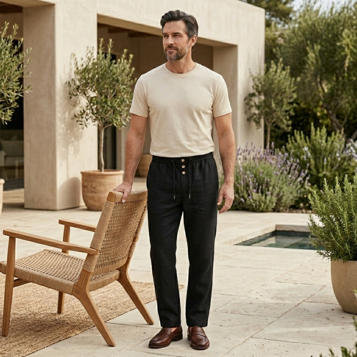 The Willowrun Ridge Men’s Summer Straight Leg Cotton Linen Pants
