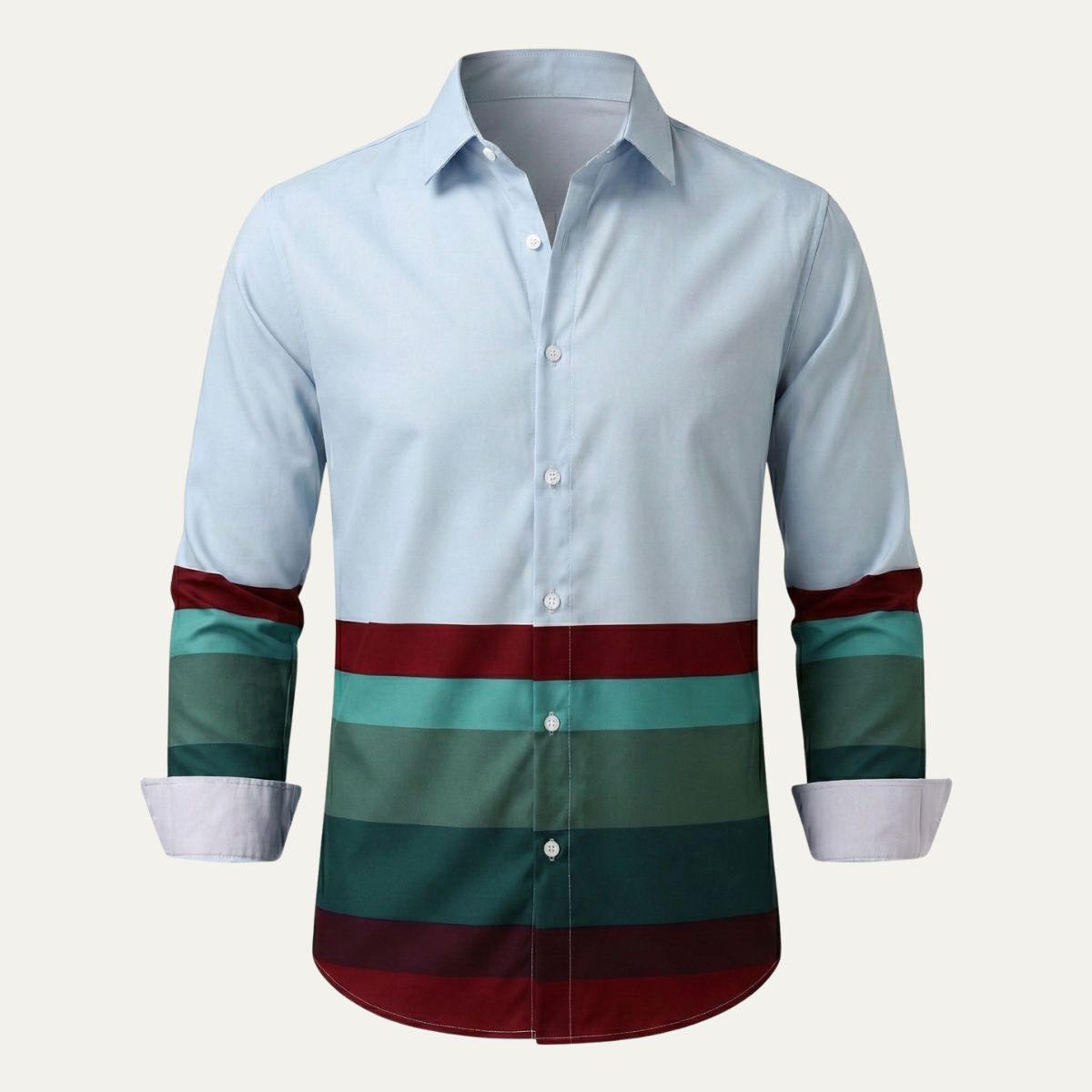 The Windmere Ridge Men’s Modern Color Block Striped Luxury Shirt