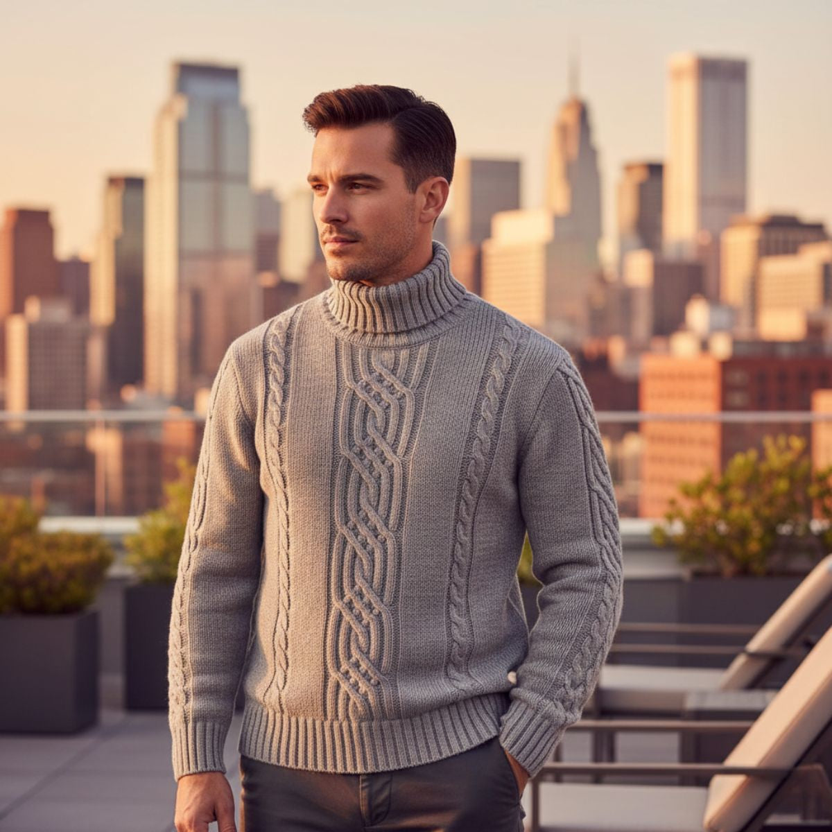 The Courchevel Knitted Turtleneck Sweater for Men - Merino Wool