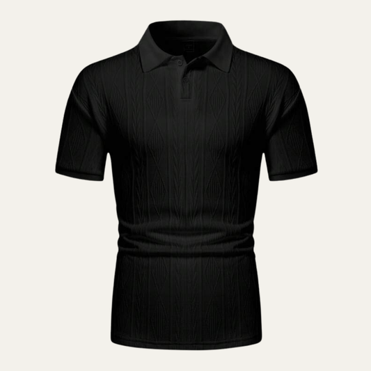 The Ridgebrook Men’s Textured Button Up Casual Polo Shirt
