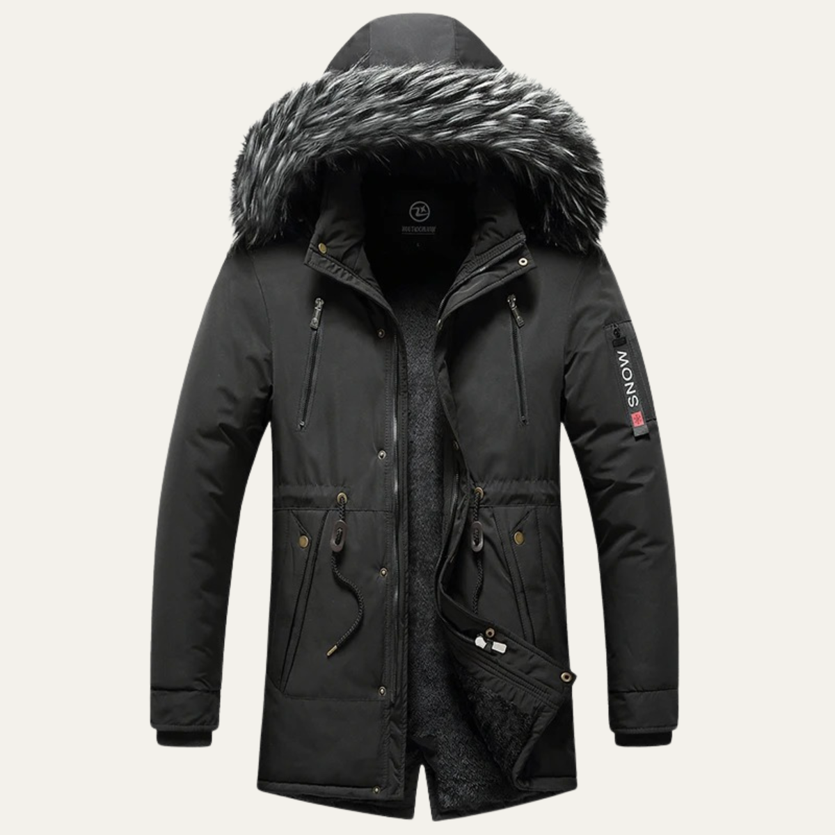 The Ragusa Men's Winter Warm Detachable Fur Hooded Jacket