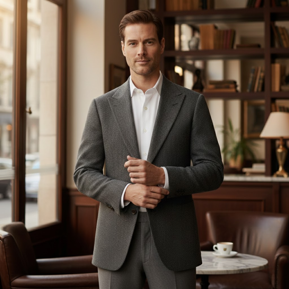 The Florence Men’s Single Breasted Herringbone Tweed Blazer